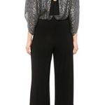 NWT Marina Boat Neck Dolman Sleeve Sequined Jumpsuit Size 4 Silver Photo 1