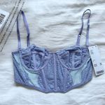 Out From Under  Modern Love Ribcage Corset Baby Blue NWT Photo 0