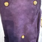 Valentino Garavani Eggplant Purple Suede Large Tote Bag with Gold Hardware Photo 4