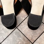 Sophia Milano 9 Black Suede Block Heel Leather Women's Sandals Made In Italy Italian Summer Shoes Photo 4