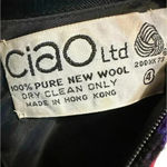 Vtg 60s 70s Ciao Purple Black Knit Wool Peplum Pencil Skirt Dress Sz M Hong Kong Size M Photo 8