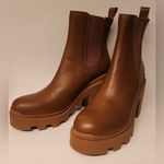 Steve Madden Roxie Cognac Brown Leather Moto Boots Women’s Size 9.5 Photo 2