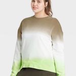 All In Motion  Brown Neon Yellow Tie Dye Oversized Crewneck Sweatshirt Size Large Photo 0