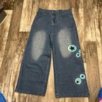 Stylish Blue Embroidered Women's Jeans Size Large Photo 15