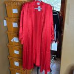 Soma NWT SENSUOUS 100% Silk Short Robe With Lace Red Size Large / XL Photo 4