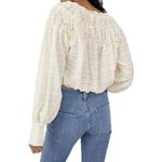 Free People NWT  Womens Hailey Ruffled Button Down Blouse Size M Photo 5