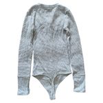 EXPRESS NWT  Gray Knit Long Sleeve Fitted Bodysuit Size S Photo 4