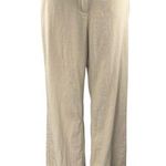 Love Tree Women's Beige Linen High Waisted Straight Wide Leg Trousers Pants Sz M Photo 0