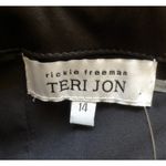 Teri Jon By Rickie Freeman Black Metallic Tiered Sleeveless Gown Size 14 NWT Photo 11