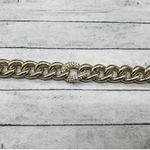 Victoria's Secret Gold Tone Chain Link Bracelet Rhinestones Toggle Clasp 8 in. Photo 4