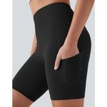 Halara  UltraSculpt™ High Waisted Tummy Control Contrast Lace Biker Shorts M NEW Photo 3