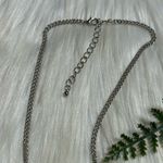 Bridal prom faceted rhinestones faux pearl statement Necklace Silver Photo 2