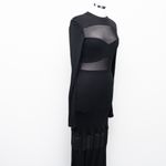 STAUD  Falcon Mesh Panel Long Sleeve Maxi Dress Black Size M Photo 8