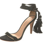 Ulla Johnson  Danielle Tassel High Heel Stiletto Sandals Black Women's Sz 38/US 8 Photo 0