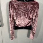 WAYF  Pink Velveteen Crop Top Size Small NWOT Photo 4