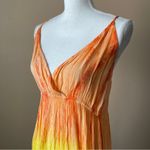 OCEAN BREEZE | Multicolored Ombre Tie Die Midi Dress Sz S Yellow Photo 2