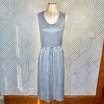 Anthropologie  Dolan Metallic Knit Dress Sleeveless Ribbed‎ Silver Size Small Photo 2