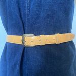 BYBLOS Leather Brass Buckle Womens Belt Sz EU 95 Medium Yellow Italy Adjustable Photo 1