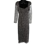 Abercrombie & Fitch  Floral Chiffon Midi Dress Sz MP Black Cottagecore Regency Photo 3