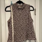 Akemi + Kin  Anthropologie Size S Burgundy Silver Knit Mock Neck Leopard Top Photo 7