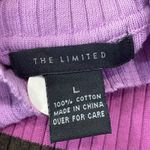 The Limited  purple & brown stripe Y2K Turtleneck Cotton Sweater Size large Photo 5