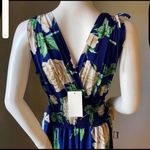 Floral Blue Sleeveless Dress Large Photo 7