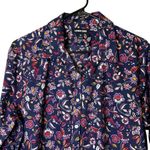 Lands' End  No Iron Supima Cotton Shirt‎ Floral Leaf Pattern Office Travel 18 Photo 1