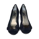 Anne Klein Sport AK7Cello Navy Peep-Toe Wedges Photo 1