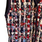 Vintage 90s Paul Harris Design Quilted Vest Size Large Boho Top Floral Patchwork Blue Photo 4