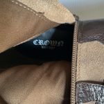 Crown Vintage Clover Knee High Leather & Suede Boots Brown Tan Size 8 Photo 7