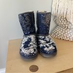 UGG  Blue Sequin Fur Boots size 7 Photo 2