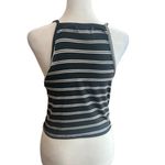 Streetwear Society Black and White Striped Sleeveless Shirt Photo 2