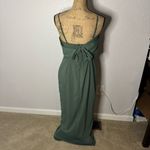 Azazie  OLLIE Stretch Olive Green Sheath Ruched Stretch Chiffon Dress size A10 Photo 10