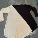 Soft Surroundings Asymmetrical Mixed Media Sweater Black/Tan with Sequins Large Photo 7