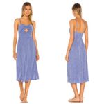 Song of Style Priscilla Pleated Midi Dress XS Lapis Blue Photo 1