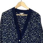 Ann Taylor Vintage‎  silk cardigan blue green abstract print button Photo 1