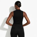 Bozzolo NWT  Ribbed Mock Neck Bodysuit Womens M Black Clean Girl Minimalist Photo 1