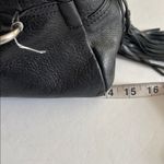 Alfani  BLACK LEATHER SHOULDER BAG DOMED SHAPE BRAIDED HANDLES SILVER ACCENTS Photo 10