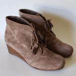 Dr. Scholls Dakota Stucco Suede Lace Up Wedge Booties Size 8 Photo 1