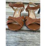 Diane Von Furstenberg  Brown Leather Woven‎ Dressy Strappy Heels Sandals Size 7 Photo 4