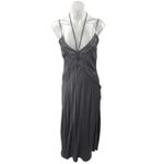 ZARA Charcoal Gray Embroidered Lace Sleeveless Cami Slip Midi Dress Size XS Photo 1