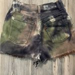 Levi's Distressed Tie-Dye Jean Shorts - Black, Green, Brown Photo 1