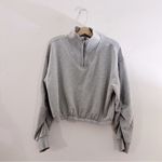 Free People Movement Valley Girl Sweat Shirt Pullover Heather Grey Quarter Zip Photo 1