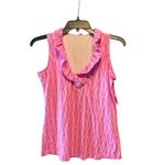 Lulu B Ruffle Neck Sleeveless Top Size XS Pink Dots NWT Coquette Cottagecore Photo 2