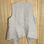 J.Jill Open Front Beige Long Linen Neutral Tailored Vest Size Large Photo 9