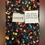 Chico's Vintage Chico’s Y2K Beaded Black Mesh Fringe‎ Shawl Boho Festival Net Wrap OS Photo 6