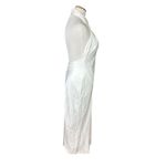 Lulus NWT Beyond Classy White Satin Halter Midi Dress M Backless Party Cocktail Photo 6