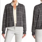 Vince Camuto  Windowpane Open Front Knit Cardigan Sweater Gray NEW Photo 1