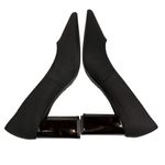 NYDJ Elysia Black Canvas Block Heel Point Toe Pumps Size 9.5 Photo 7