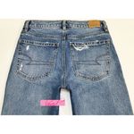 American Eagle AEO Stretch Super High-Waisted Ripped Ankle Straight Jeans Rise Waist Destroyed Photo 3